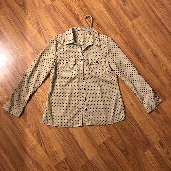 Cream & Black LS Button up - Picture 1 of 3